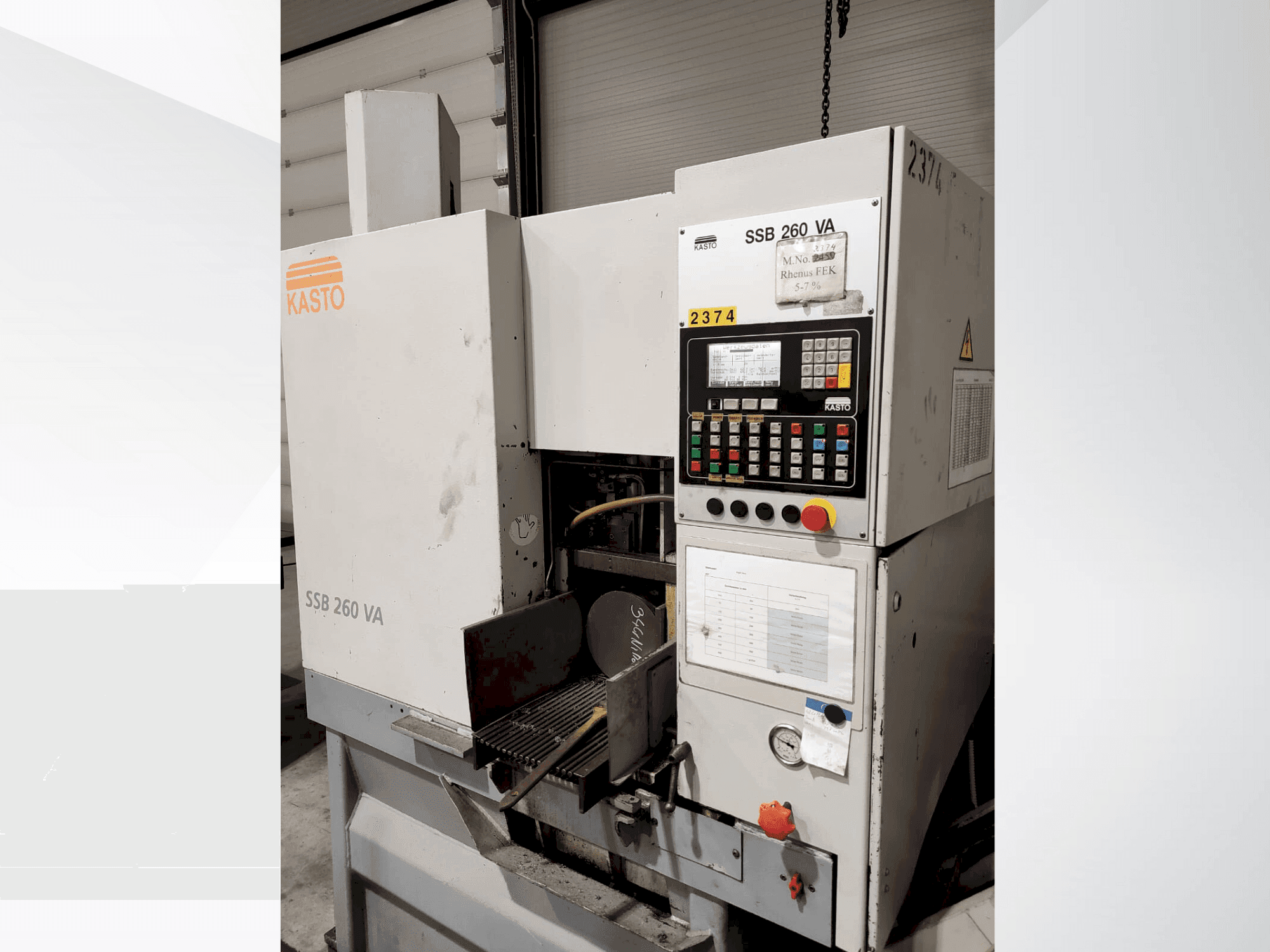 Widok z przodu maszyny KASTO SSB 260 VA